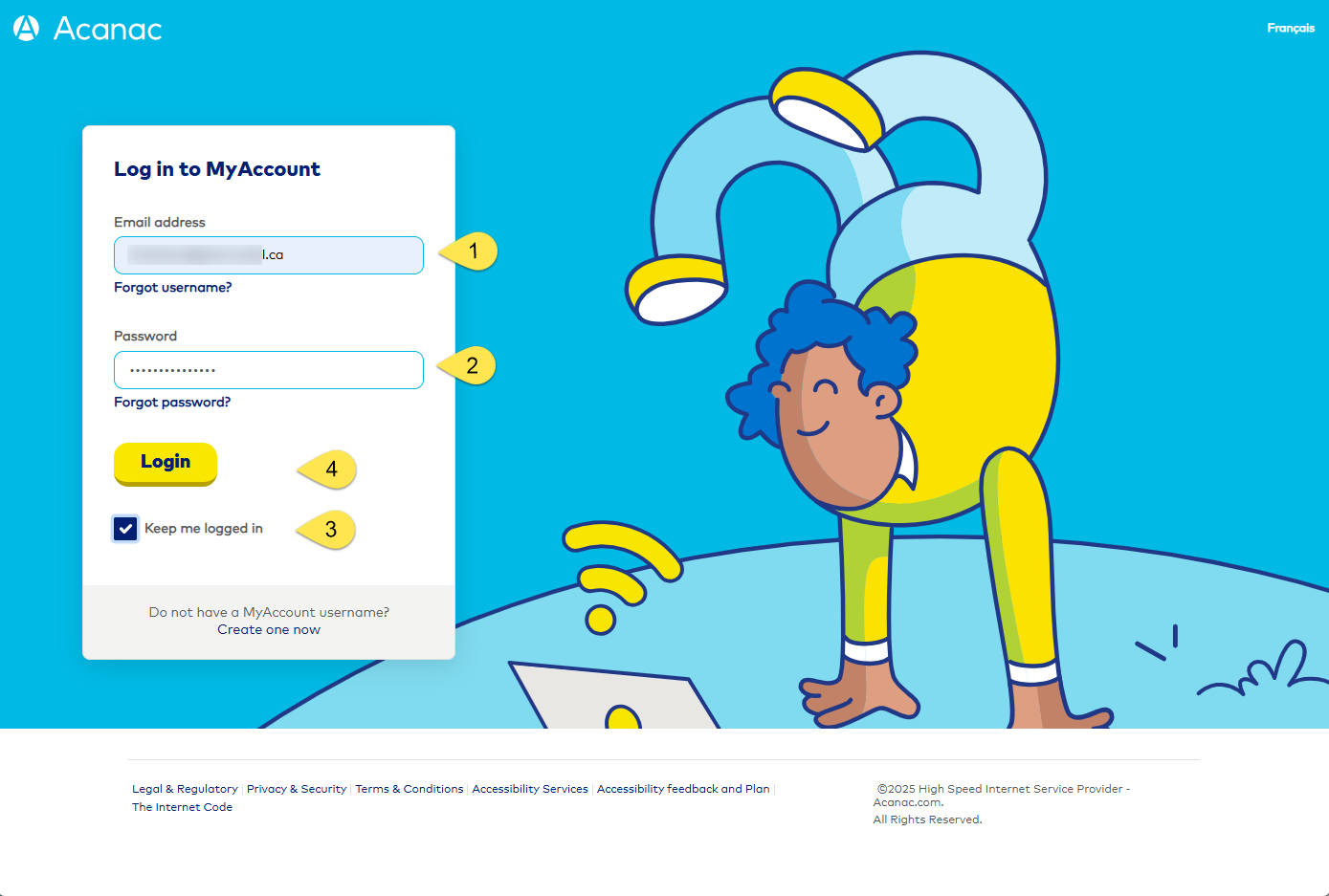 Accessing MyAccount