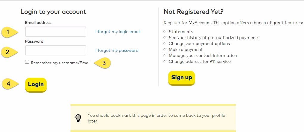 Accessing MyAccount